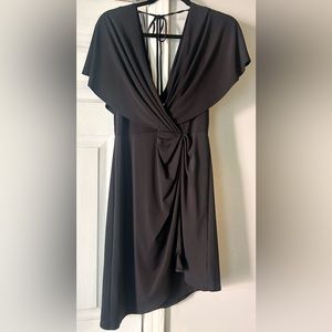 Cushnie for Target Size 2 black high low flutter sleeve tie-back mini dress. NWT